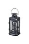 ENRUM Lantern for block candle, indoor/outdoor, black, 28 cm