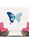 ملصقات حائط من الفينيل بتصميم فراشة زرقاء من Today Idea - 2
