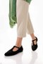 Black Suede T-Strap Mary Jane Design Ballerinas