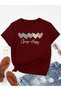 Women's Burgundy Chose Happy Printed Oversize