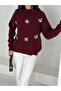 Floral Patterned Turtleneck Sweater - 6