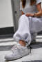 Gray Winter 3-Thread Fleece-Lined Premium Adjustable Leg Baggy Wide Leg Sweatpants - 8