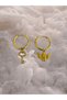 Steel Heart Key Angel Earring