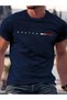 Men's Navy Blue Boston Stripe Printed Oversize