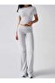 Waist Folding Spanish Leggings T-Shirt Double Set - 3
