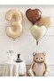 Retro Bear Concepted Age Foil Balloon Heart Detail Mini Birthday Party Celebration Set Ornament - 5