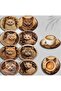 10X10Cm 8 Piece Cork Coaster Set, Carved Cat Pattern, Hand Washable