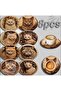 10X10Cm 8 Piece Cork Coaster Set, Carved Cat Pattern, Hand Washable - 5