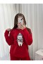 Speckled Patterned Red Fleece Pajama Set - 2