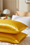 Yellow Silk Satin Pillowcase 50 X 70 Set of 2 - 2