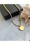 Heart Detail with Padding, Tarnish-Resistant Steel Round Chain Necklace