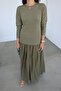 Poplin Dress with Knitwear on Top - 2