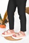 White Skin Gold Buckle Double Strap Women's Slippers - 3