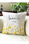 Floral Pattern Printed Velvet Throw Pillow Cover 43X43Cm