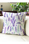 Lady and Flower Printed Velvet Throw Pillow Cover 43X43Cm