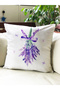 Lavender Printed Velvet Throw Pillow Cover 43X43Cm