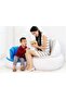 Inflatable Lounge Chair, Indoor Portable Sofa with Backrest, White and Lime Green - 6