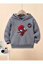 Winter Hooded Sweatshirt, Kids Spiderman Printed