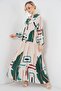 فستان ماكسي بأزرار وياقة على شكل حرف V بنمط عرقي من BDART - 4