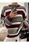 Women's Striped Oversize Sweater, Women's Sweater - 7