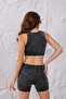 Women's Black Short T-Shirt Shorts Set Msc502 - 6