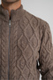 Men's Milk Coffee Pocket Zippered Walking Hair Braided Wool Cardigan Trist-5355 - 6