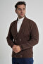 Men's Coffee Shawl Collar Six Button Double Breasted Wool Coat Cardigan Trist-5353 - 3