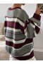 Women's Striped Oversize Sweater, Women's Sweater - 3