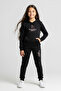 Beautiful Printed Girl's Tracksuit Set with Hooded Kangaroo Pocket