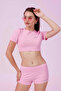 Women's Pink Short T-Shirt Shorts Set Msc8002 - 3