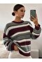 Women's Striped Oversize Sweater, Women's Sweater - 5