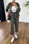 Ilara Khaki Zippered Suit - 5