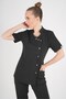 Aylu Model Soft Lycra Black Nurse Doctor Chef Scrubs Uniform Set - 4