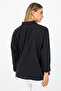 Women's Black Oxford Textured Fabric Relaxed Fit Pocketed Shirt Poplin - Stylish and Practical - 4