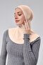 Women's Practical Hijab with Sports Neck Collar, Attached Bonnet, Combed Cotton Fabric S200 - Beige - 3