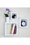 Set of 3 Wall-Mounted Square Floating Shelves – Modern Cube Display for Books & Decor - 3
