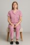 Women's Cotton White Striped Pajama Set - 4