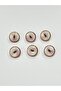 Copper Floor Metallized Shiny Plastic Button / 1.8 cm / 6 Pieces / M03104 / White - 2