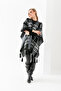 Square Patterned Tasseled Knitwear Poncho - Oversized Women's Poncho with Fisherman Stitching |   Outerwear Stylish Shawl Poncho - 3