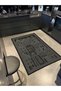 Mosso Black Home Themed Pattern Modern Decorative Carpet Mosso493 - 3
