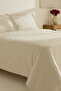 Rayas 100% Cotton Embroidered Double Duvet Cover Set Beige - 2