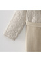 Hüma Women's Beige 100% Organic Cotton Large Quilted Bathrobe - 4