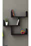 3-Piece black Floating Wall Shelves – Wall-Mounted Storage for Books, Decor & Accessories