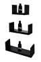 3-Piece Black Floating Wall Shelves – Wall-Mounted Storage for Books, Decor & Accessories - 5