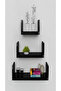 3-Piece Black Floating Wall Shelves – Wall-Mounted Storage for Books, Decor & Accessories - 6