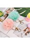 Pompoms Keychain Soft Fluffy Faux Fur Ball with Gold Plated Keyring Handbag Backpack Hanging - 5