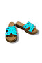 Genuine Leather Studded High Sole Slippers - 5