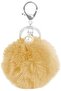 Pompoms Keychain Soft Fluffy Faux Fur Ball with Gold Plated Keyring Handbag Backpack Hanging