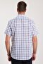 Men's Regular Fit Classic Cut Oversized 100% Cotton Linen Texture Pocketed Checked Short Sleeve Shirt - 7