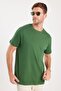 Unisex Relax Fit Comfortable Cut 100% Cotton Soft Textured Lightweight Thick Dark Green Crew Neck T-Shirt